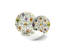 Excelsa - Juego de vajilla de 18 piezas - Vajilla de porcelana - Línea Calavera