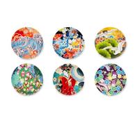 Excelsa Kimono - Juego de 6 platos de porcelana para aperitivos y postres, diseño japonés decorativo