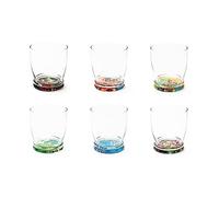 Excelsa Kimono - Juego de 6 vasos con fondo decorado, 340 ml, diámetro 8 cm, cristal