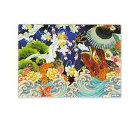 Excelsa Kimono - Tabla de cortar de cristal decorado, estilo oriental, 25 x 35 cm, multicolor, con base antideslizante