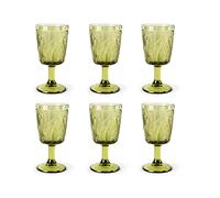 Excelsa Leaf - Juego de 6 copas, color verde, cristal de color pasta, 300 ml
