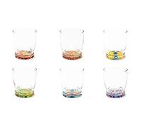Excelsa Lisboa - Juego de 6 vasos con fondo decorado, ml 340, Diámetro 8 cm, Vidrio