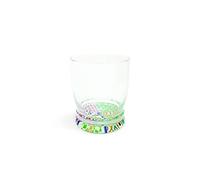 Excelsa Maioliche - Juego de 6 vasos de agua con fondo decorado, 340 ml, cristal, multicolor