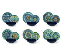 Excelsa Mandala Mediterraneo Vajilla de 18 piezas de porcelana, multicolor