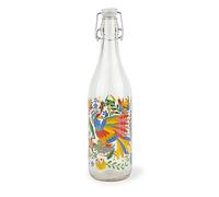 Excelsa Mexican Flowers - Botella de agua, 1 litro, cristal, con junta