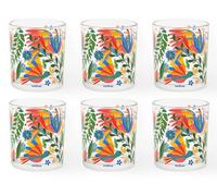 Excelsa Mexican Flowers - Juego de 6 vasos, cristal, capacidad 250 ml.
