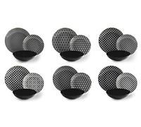 Excelsa Monochrome Gold Servicio de platos 18 piezas, porcelana y Stoneware