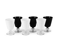 Excelsa Noble Wine Juego de 6 Copas de 280 ml, Vidrio, Blanco y Negro