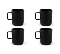 Excelsa Nordic - Juego de 4 tazas de cerámica, color negro, capacidad de 320 ml.