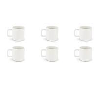 Excelsa Nordic - Juego de 6 tazas de café blancas, cerámica Stoneware, capacidad 80 ml.