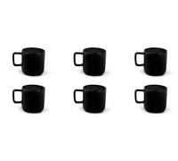 Excelsa Nordic - Juego de 6 tazas de café negras, cerámica Stoneware, capacidad 80 ml.