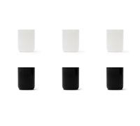 Excelsa Nordic - Juego de 6 vasos blancos y negros, cristal pulverizado, capacidad 350 ml.