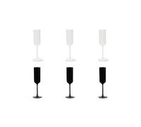 Excelsa Nordic Set 6 copas blancas y negras, cristal pulverizado, capacidad 210 ml.