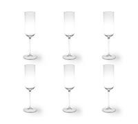 Excelsa Nordic Set 6 Flute Transparentes, cristal, capacidad 210 ml.