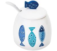 Excelsa Ocean formaggera/azucarero, 200 ml, cerámica, Blanco/Azul