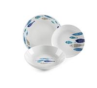 Excelsa Ocean North Sea - Vajilla de 18 piezas de porcelana