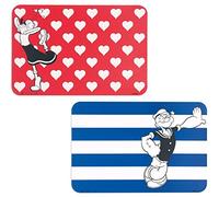 Excelsa Olivia & Popeye - Juego de 2 manteles Individuales, Color Rojo y Azul, 43 x 29 cm, 2 Unidades