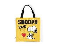 Excelsa Peanuts - Bolso Shopper, Tote Bag, 41,5 x 41,5 cm, parte delantera 100% algodón, lavable en lavadora