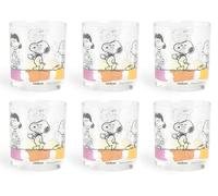 Excelsa Peanuts - Juego de 6 vasos de agua, capacidad 250 ml, cristal, decoración de cacahuetes