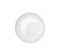 Excelsa Platinum Plato Fruta, Porcelana, Blanco/Borde Plata, 22 x 22 x 1.5 cm