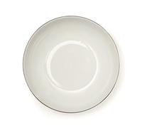 Excelsa Platinum Plato Hondo, Porcelana, Blanco/Borde Plateado, 21 x 21 x 4 cm