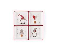 Excelsa Plato de gnomo, 4 compartimentos, 20 x 20 cm