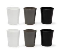 Excelsa Portofino - Juego de 6 vasos, blanco/negro/gris, 30 cl., vidrio soplado