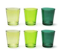 Excelsa Portofino - Juego de 6 vasos, escala de verde, 30 cl., vidrio soplado
