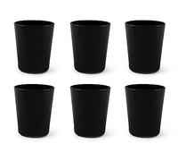 Excelsa Portofino - Juego de 6 vasos, negro, 30 cl., vidrio soplado