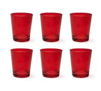 Excelsa Portofino - Juego de 6 vasos, rojo, 30 cl., vidrio soplado