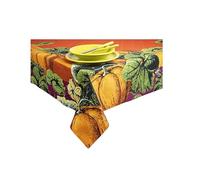 Excelsa Pumpkin Mantel Rectangular, 150 x 250 cm, Impresión Digital Calabazas, 100% Algodón, Naranja y Verde