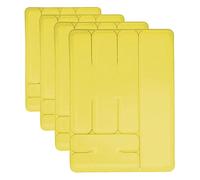 Excelsa Rainbow - Bandeja para Cubiertos (6 Compartimentos), Color Amarillo (Paquete de 4)