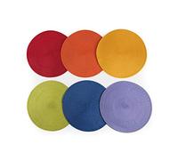 Excelsa Round Juego de 6 manteles Individuales, Polipropileno, Multicolor, Diametro 36 cm, 6