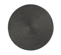 Excelsa Round - Juego de 6 manteles Individuales Redondos de plástico PP, Color Negro, diámetro 36 cm