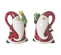 Excelsa Santa Claus Juego de Sal y Pimienta, Cerámica, Rojo, 6x4.5x8 cm, 2