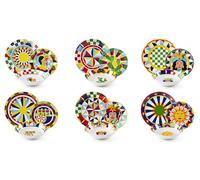 Excelsa Sicilian Rhapsody - Vajilla de estilo siciliano, porcelana, 18 piezas