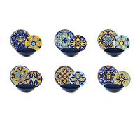 Excelsa Sofia - Vajilla de 18 piezas, porcelana y gres, decoración multicolor, 6 personas