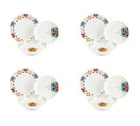 Excelsa Tex Mex - Vajilla de 12 piezas, porcelana, juego de 4 personas, multicolor
