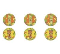 Excelsa Tiki - Juego de 6 platos de pizza, diámetro 31 cm, porcelana, multidecoración
