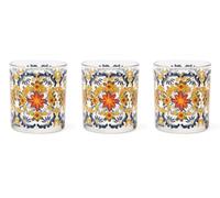 Excelsa Trinacria - Juego de 3 vasos de agua de cristal, 25 stilo siciliano