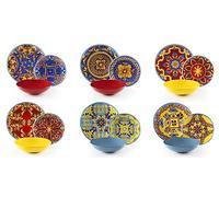 Excelsa Trinacria - Vajilla de 18 piezas de porcelana y cerámica