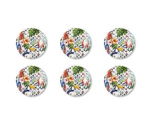 Excelsa Tropical - Juego de 6 platos de pizza, porcelana, diámetro 31 cm, multicolor