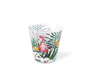 Excelsa Tropical - Juego de 6 vasos de agua, cristal, decoración tropical