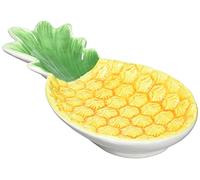 Excelsa Tropical - Plato de cerámica para Cuchara, Color Amarillo, 27 x 12,5 x 3 cm