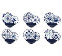 Excelsa Vietri - Juego de platos de 18 piezas, porcelana y piedra, decoración multicolor, 6 personas
