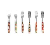 Excelsa Wonderful Ginger - Juego de 6 tenedores de postre navideños, acero inoxidable, decoración invernal