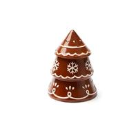 Excelsa Wonderful Ginger - Tarro navideño con forma de abeto de cerámica, decoración de pan de jengibre