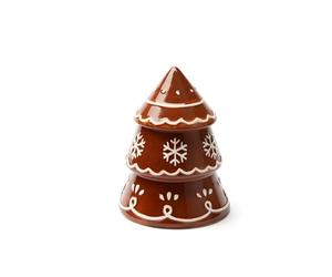 Excelsa Wonderful Ginger - Tarro navideño con forma de abeto de cerámica, decoración de pan de jengibre