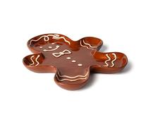 Excelsa Wonderful - Plato navideño de cerámica con forma de pan de jengibre, decorado a mano