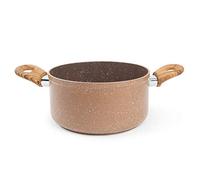 Excelsa Wood & Stone cacerola 2 Asas de 20 cm, Aluminio forjado, Marrón